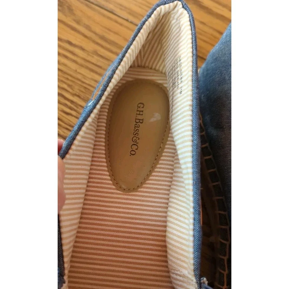 G.H. BASS Siena Denim Blue Slip-on Women's Sz US 11 M Fabric‎ Flat Espadrille